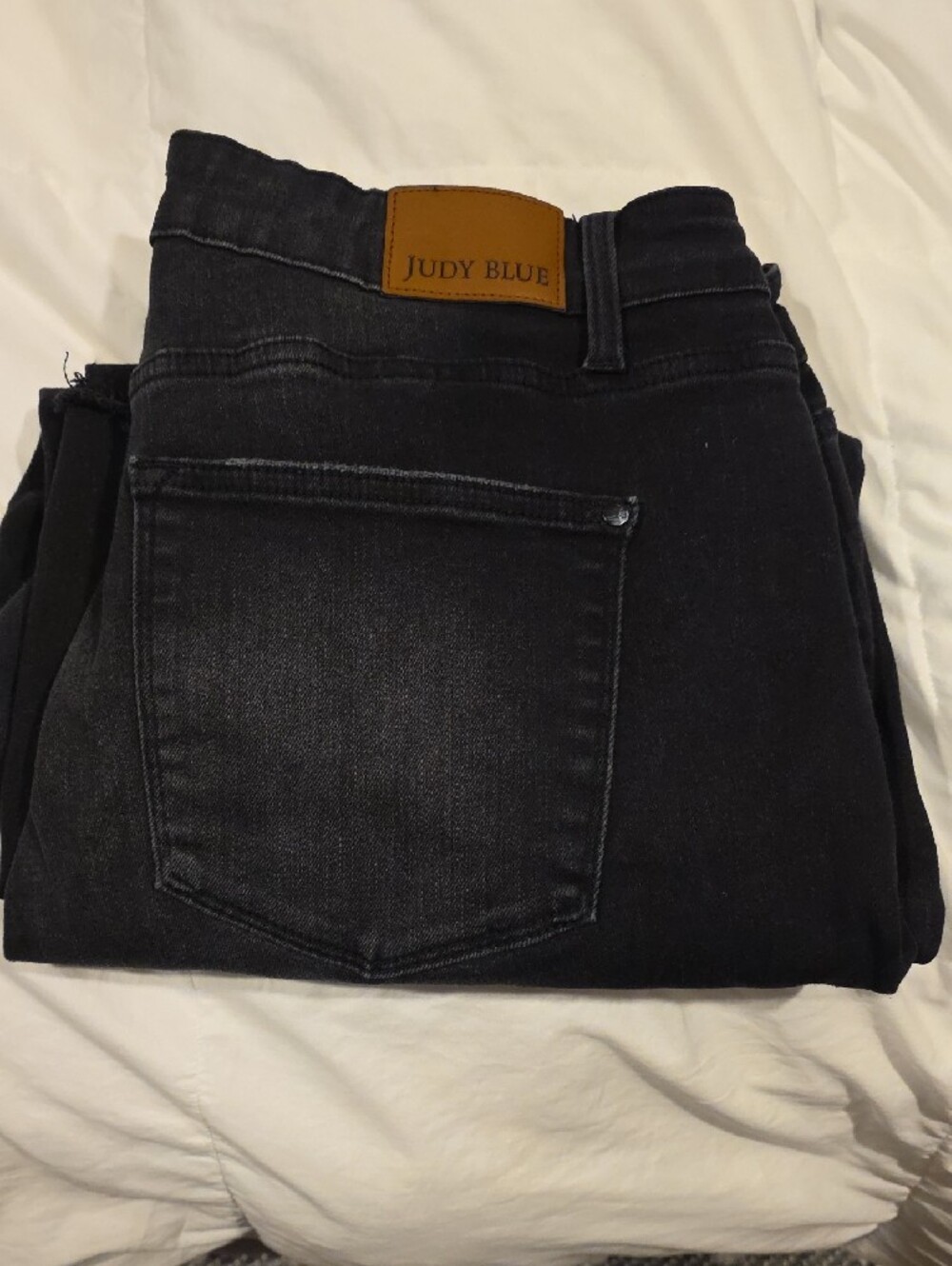 Judy Blue Black Washed Cropped Frayed-Hem Jeans - Picture 5 of 5